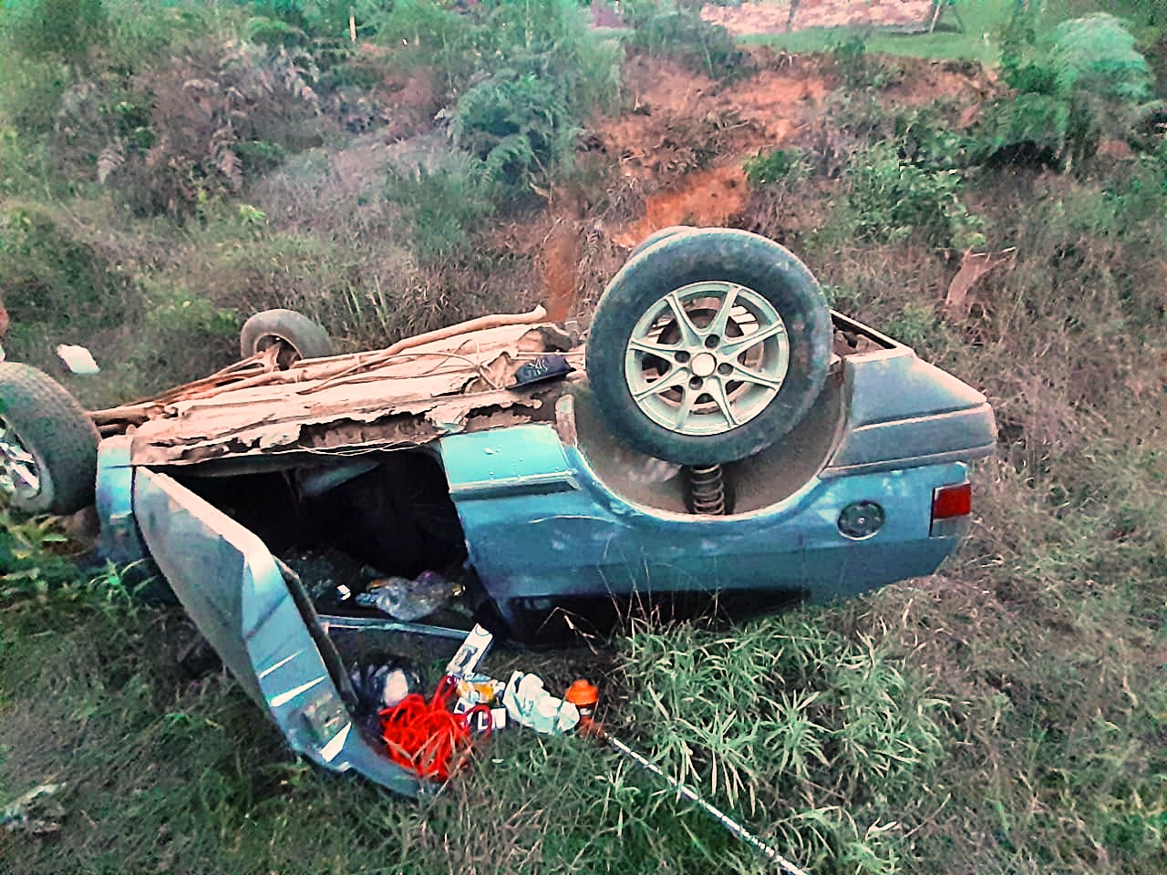 Motorista_alcoolizada provoca acidente na zona_rural de Marechal Floriano