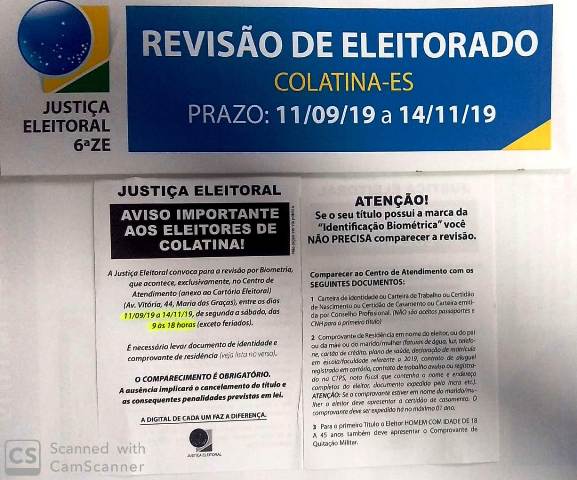 Colatinense tem até 14/11, para fazer o cadastro biométrico|Vídeo da fila