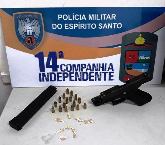 PM apreende pistola 9mm em Nova Almeida, Serra-ES