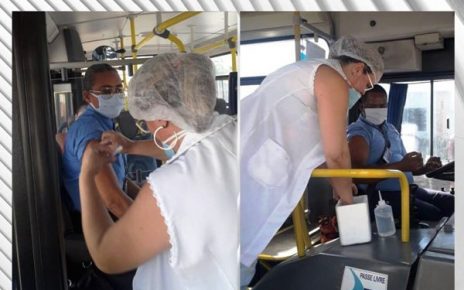 Motoristas e Cobradores da Viação Joana D'arc recebem vacina contra a gripe - Foto Reprodução