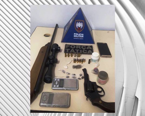 Polícia prende dois homens por tráfico de drogas e posse ilegal de armas em Colatina - Foto PMES