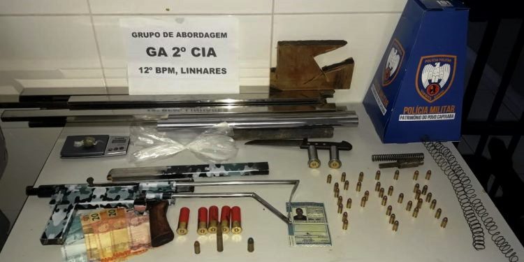 PM encontra fabrica clandestina de submetralhadoras caseiras em Linhares - Foto: PMES/Divulgação