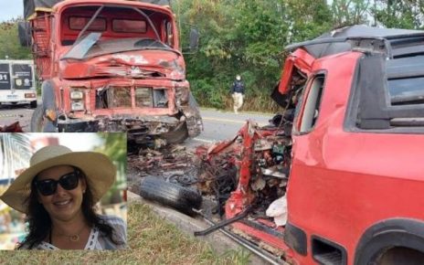 Carro e caminhão batem de frente e motorista morre na BR-101, em Sooretama - Foto: Reprodução