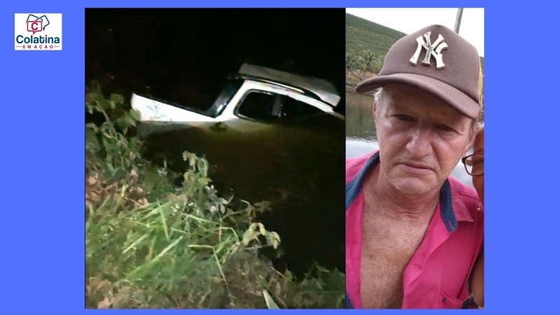 Homem morre após carro cair em lagoa de Marilândia - Montagem: Colatina em Ação
