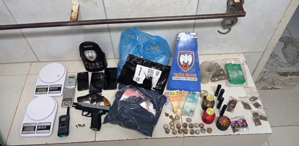 Polícia Militar apreende drogas, arma e munições em São Gabriel da Palha - Foto: PMES/Divulgação