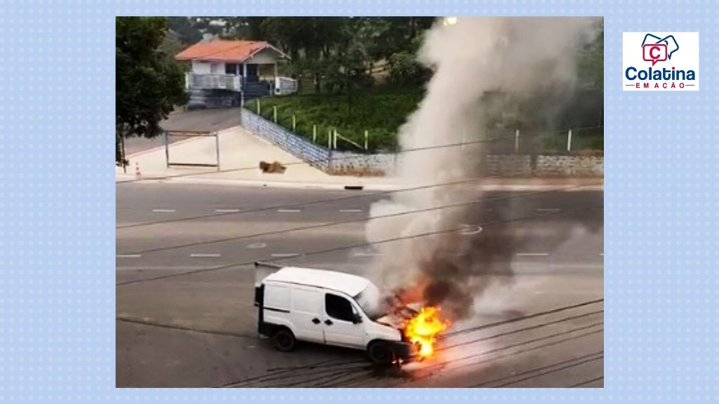 Vídeo | Carro pega fogo em avenida de Nova Venécia - Montagem Colatina em Ação