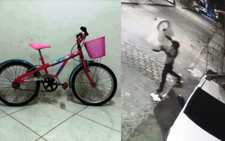 Vídeo flagra ladrão roubando bicicleta de criança no noite de natal em Colatina - Foto: Reprodução