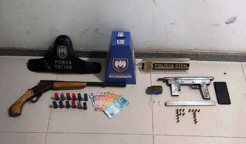 Polícia prende quatro suspeitos de tráfico e apreende armas em São Gabriel da Palha - Foto: PMES/Divulgação