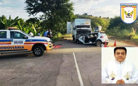 Padre morre em acidente entre carro e caminhão em Governador Valadares - Foto:  Polícia Militar Rodoviária