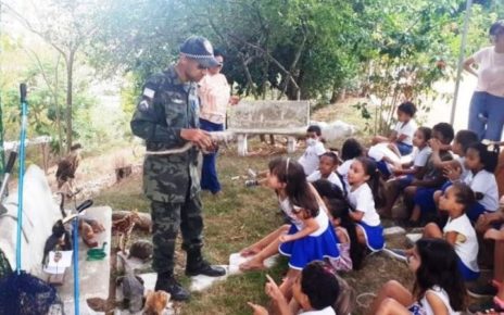 Polícia Militar Ambiental conscientiza crianças sobre o meio ambiente em Colatina - Foto: BPMA/Divulgação