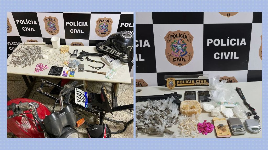 Deic prende dois, apreende drogas e recupera motos roubadas em Colatina - Foto: PCES/Divulgação