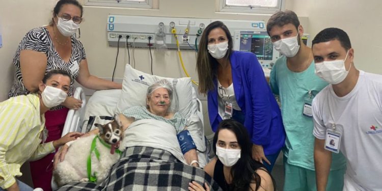 Primeira visita canina traz alegria e esperança a paciente do Hospital São Lucas - Foto: SESA