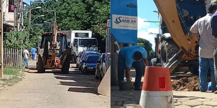 Equipes do SANEAR trabalham desde domingo para reparar vazamento em Colatina - Foto: Sanear/Divulgação
