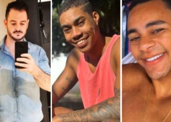 Línike Lázaro Lourenço (camisa jeans), Bleno Silva (camisa vermelha) e Eduardo Balbino (sem camisa) - Foto: Rede Social