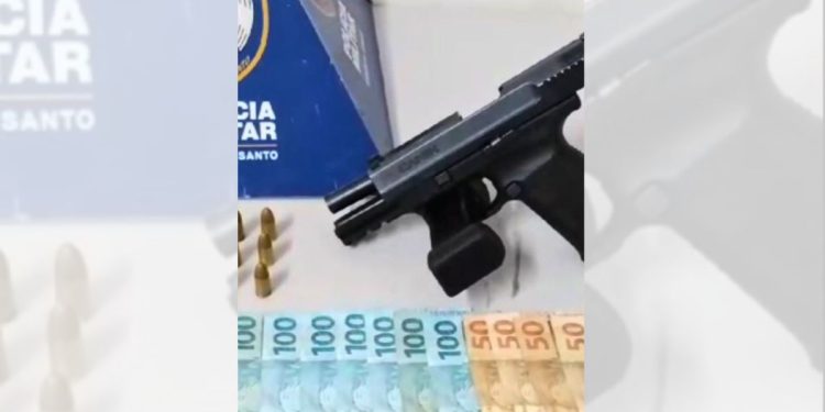 PM apreende arma de fogo e dinheiro com menor de idade em Colatina - Foto: Reprodução