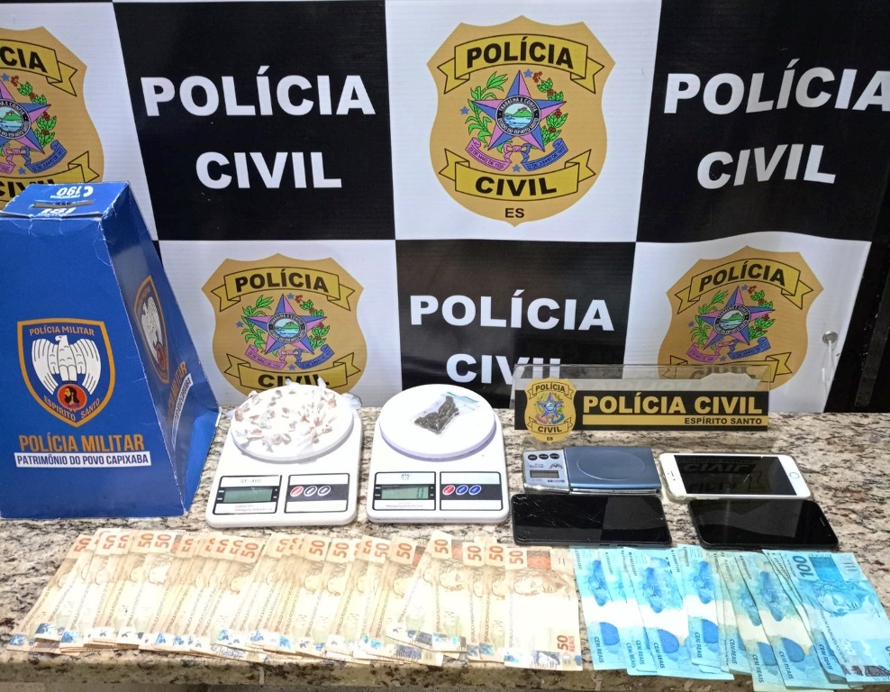 Nova Venécia: operação conjunta resulta em prisão de suspeitos de tráfico de drogas - Foto: PME/PCES/Divulgação