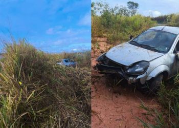Carro Capota na Rodovia ES-080 em Colatina - Foto: PMES/Divulgação