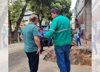 Colatina: trânsito continua parcialmente interditado na Getúlio Vargas para obras do Sanear - Foto: Comunicação PMC