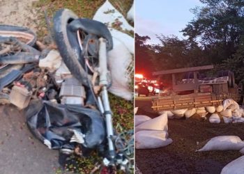 Jovem morre em acidente entre moto e caminhão na ES-130 em Nova Venécia - Foto: Reprodução