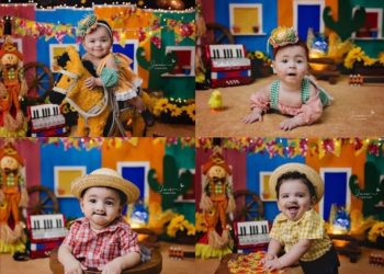 Gêmeos de Colatina prontos para o arraiá! Confira o registro divulgado pela mãe - Foto: Josiara Fotografia Infantil