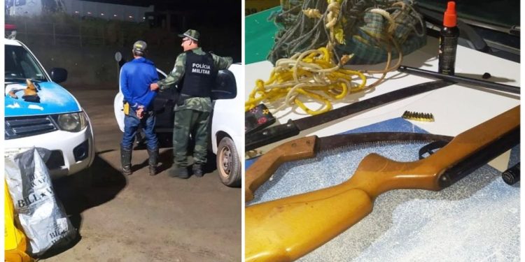Caçador é detido em unidade de conservação em Nova Venécia - Foto: Polícia Ambiental do ES
