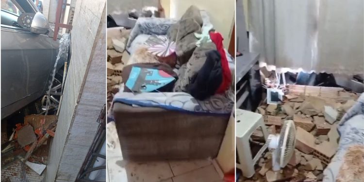 Vídeo: Carro invade residência em Colatina e deixa apenas danos materiais