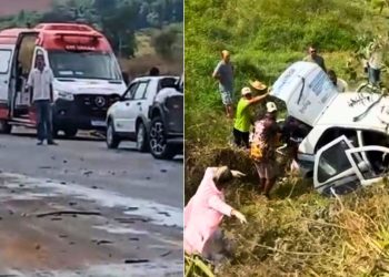 Colisão violenta entre carro e caminhão deixa feridos em Pancas - Fotos: Reprodução