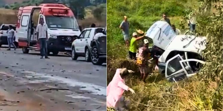 Colisão violenta entre carro e caminhão deixa feridos em Pancas - Fotos: Reprodução