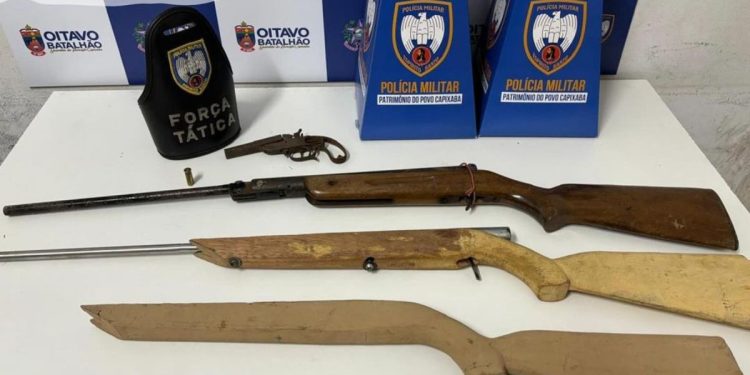 Morador de Colatina é preso em flagrante fabricando armas caseiras - Foto: PMES