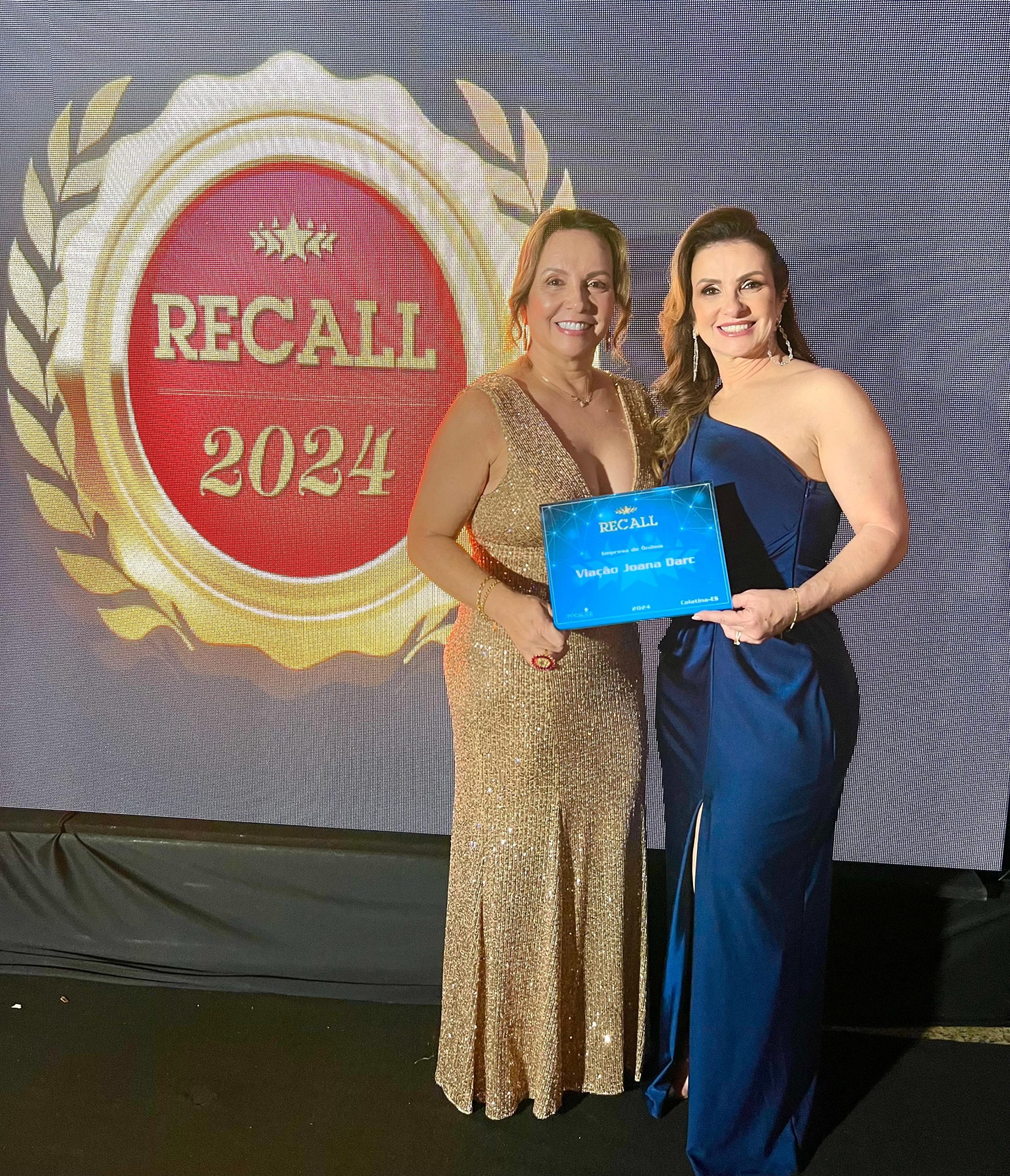 Viação Joana D´Arc de Colatina recebe o prêmio Recall de Marcas 2024 - Foto: Divulgação