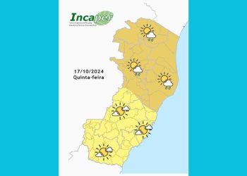 Confira a previsão do tempo para esta quinta-feira, 17/10 - Foto: Incaper