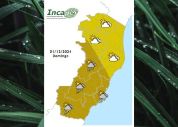 Previsão do tempo para o ES e Colatina neste domingo (01) - Foto: Incaper