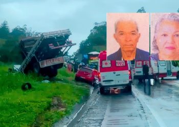 Acidente na BR-101 deixa dois mortos e mobiliza equipes de resgate em João Neiva - Foto: Reprodução