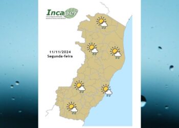 Previsão do tempo para o ES e Colatina nesta segunda (11) - Foto: Incaper