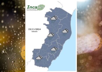 Previsão do tempo para o ES e Colatina neste sábado (23) - Foto: Incaper