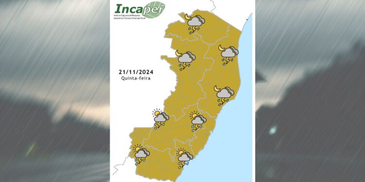 Veja como fica o tempo no ES e Colatina nesta quinta-feira (21) - Foto: Incaper
