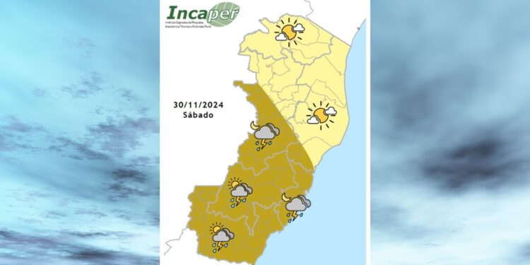 Sol ou chuva? Veja como fica o tempo no ES e Colatina neste sábado (30) - Foto: Incaper