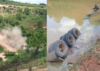 Caminhoneiro morre afogado em acidente no interior de Vila Valério - Foto: Rede Social