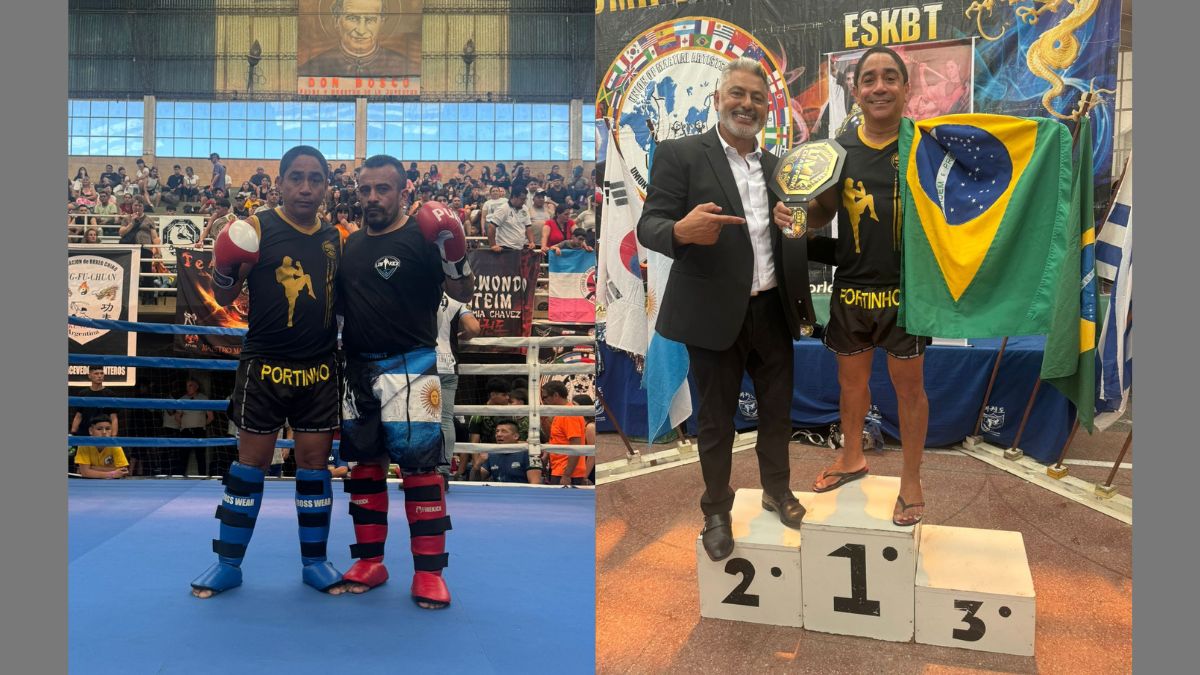 Portinho e o atleta argentino Teti Matias - Foto: Reprodução