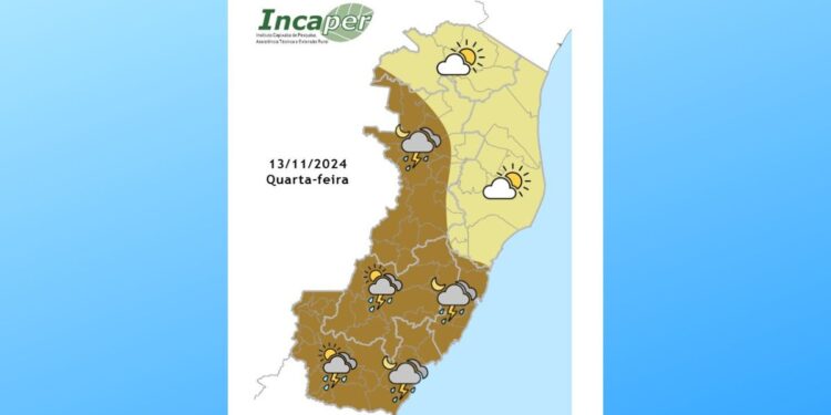 Previsão do tempo para o ES e Colatina nesta quarta (12)