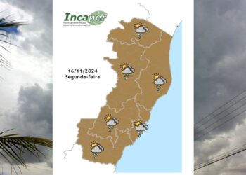 Previsão do tempo para o ES e Colatina nesta segunda (16) - Foto: Incaper