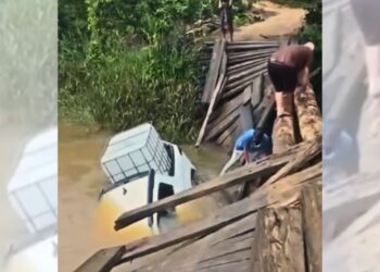 Casal sofre acidente ao cair com veículo de ponte em Pancas - Foto: Rede Social
