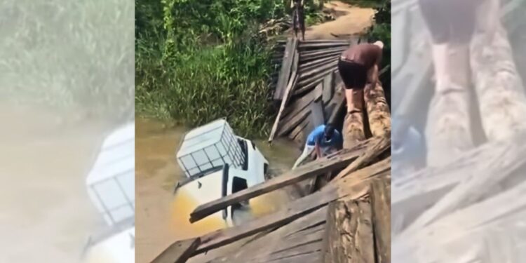 Casal sofre acidente ao cair com veículo de ponte em Pancas - Foto: Rede Social