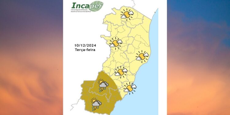 Confira o tempo no ES e Colatina nesta terça-feira (10) - Foto: Incaper