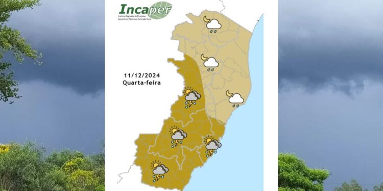 Veja com fica o tempo no ES e Colatina nesta quarta (11) - Foto: Incaper