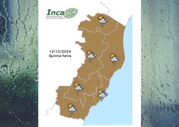 Previsão do tempo para o ES e Colatina nesta quinta-feira (12) - Foto: Incaper