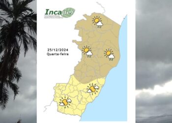 Previsão do tempo para o ES e Colatina nesta quarta-feira (25) - Crédito: Incaper