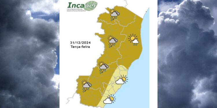 Previsão do tempo para o ES e Colatina no último dia do ano - Foto: Incaper