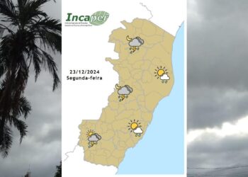 Previsão do tempo para o ES e Colatina nesta segunda-feira (23) - Crédito: Incaper