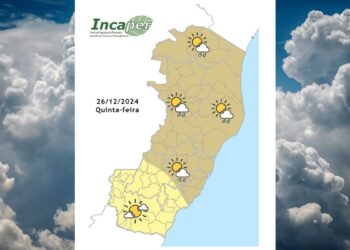 Previsão do tempo para o ES e Colatina nesta quinta-feira (26) - Crédito: Incaper